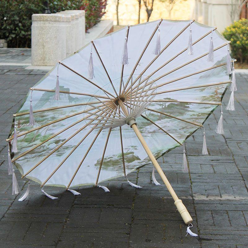 高端油纸伞油纸伞流苏伞古代汉服伞仙女伞舞蹈伞旗袍走秀伞跳舞演