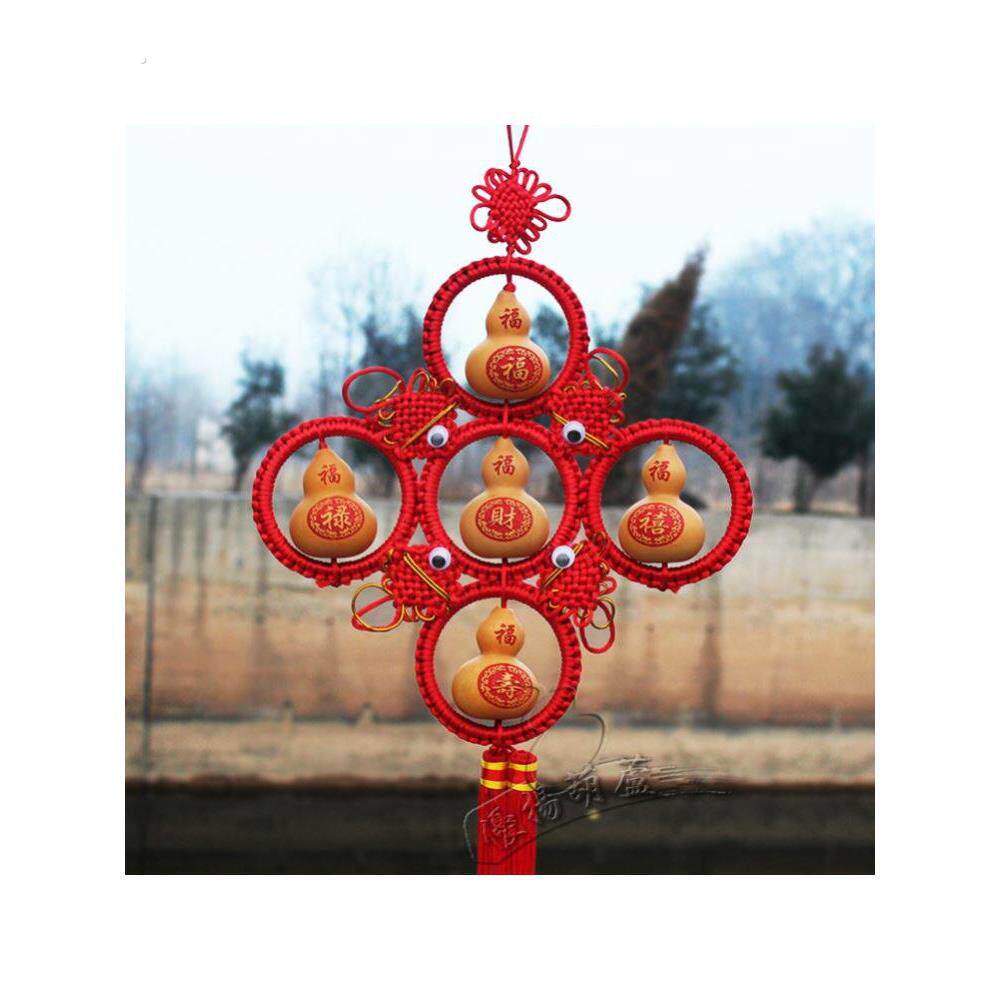 红色葫芦中国结五福葫芦高端大气流苏门对门挂件大门客厅大号玄关