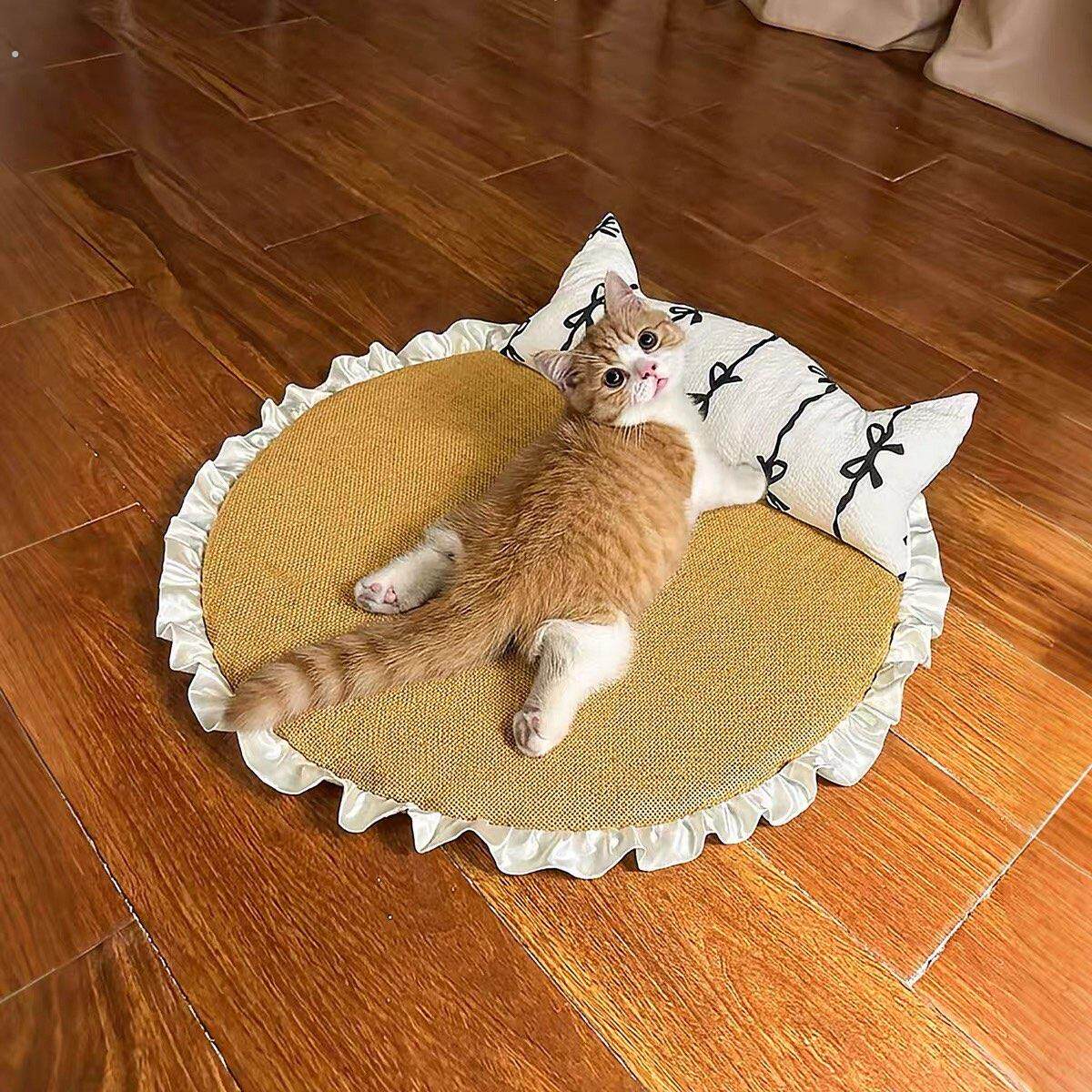 宠物冰垫猫咪狗狗凉席夏季狗垫子带枕凉垫纳解暑凉睡垫降温神器