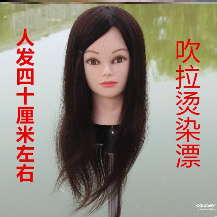 模特头美发专用全真假人头理髲真发扎头发人头模型练习编发剪发真