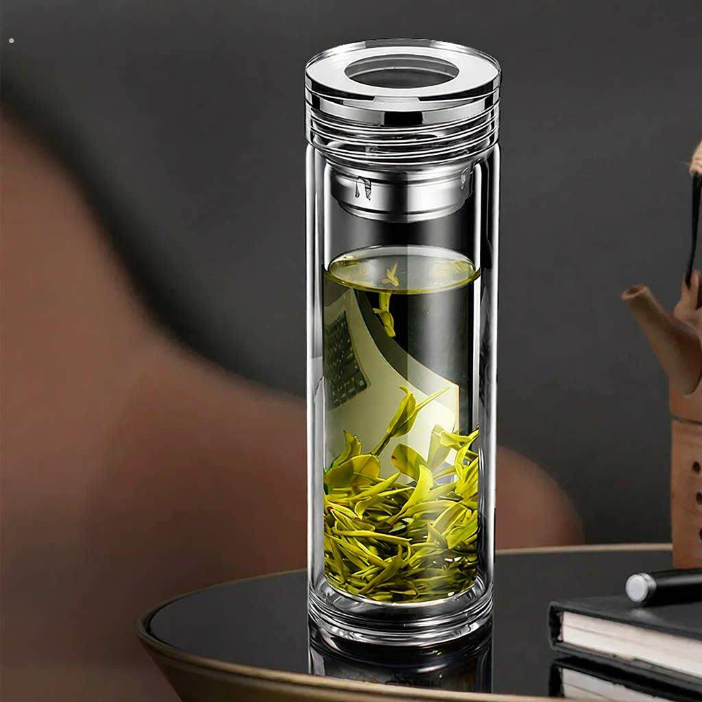 双层耐高温玻璃杯特色保冷盖杯透明泡茶杯加厚保温防烫喝水茶水杯
