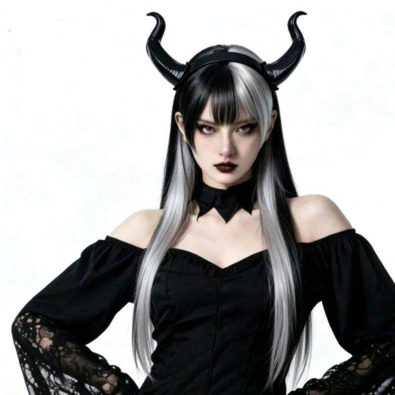 沉睡魔咒牛角发箍恶魔女巫小魔女发饰万圣节