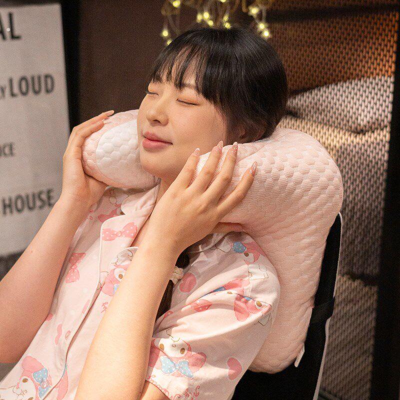 午睡枕脖子靠枕办公室午休神器护颈枕椅子仰睡枕头坐着睡觉支撑枕