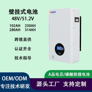 48v 51.2V100Ah壁挂式储能电池5度家庭储能太阳能蓄电池