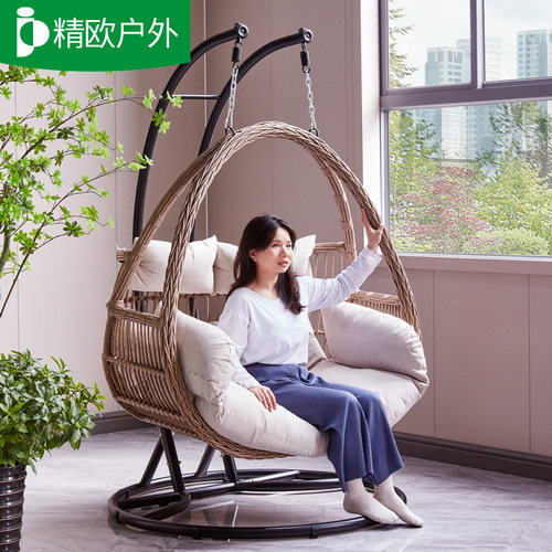 吊椅阳台家用摇椅吊篮椅子室内秋千摇篮椅休闲双人吊床藤椅吊篮椅