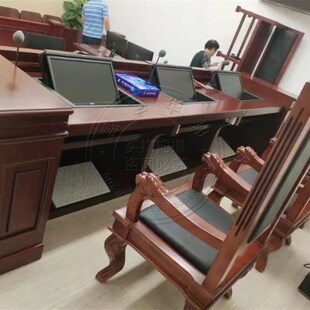 智慧法庭桌椅订制无纸化法院办公桌法官桌电子诉讼桌华惟政务家具