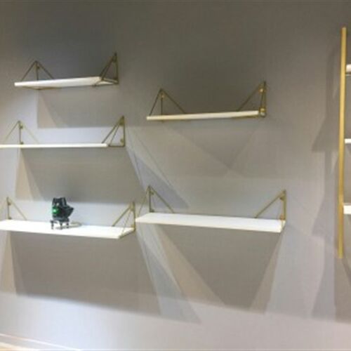 金色上墙鞋店鞋架服装店美甲店置物展示架店铺包包架鞋货架陈列架