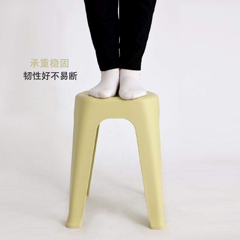 焕龙彩虹塑料高凳加厚长方形成人餐桌凳欧式客厅家用防滑收纳凳子