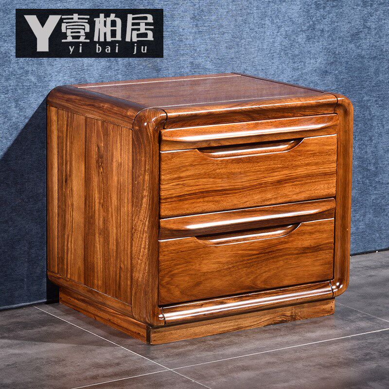 壹柏居乌金木床头柜全实木中式客厅卧室乌金木家具组合整套定制