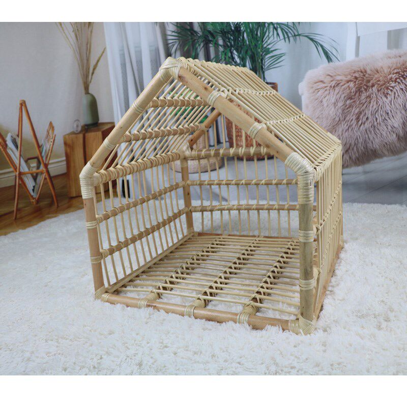 工厂店编织真藤猫咪狗狗窝藤条狗狗房子藤木组合小型宠物屋宠物床