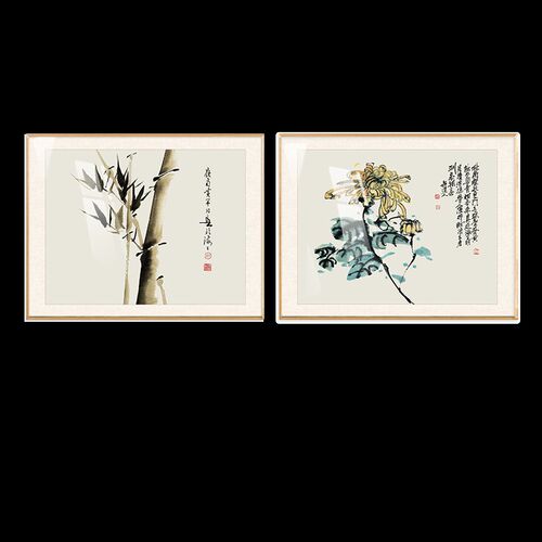 网红电箱盒装饰画新中式风格遮挡电闸配电挂画电闸表箱电表盒简约