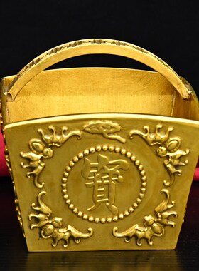 铜米斗招财摆件日进斗金铜聚宝盆铜缸铜升子家居装饰品开业礼品