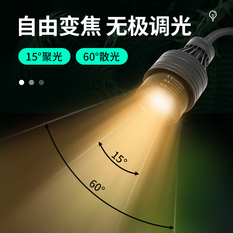 南美缸射灯鱼缸射灯变焦灯造景用小型水草灯LED照明灯具防水夹灯