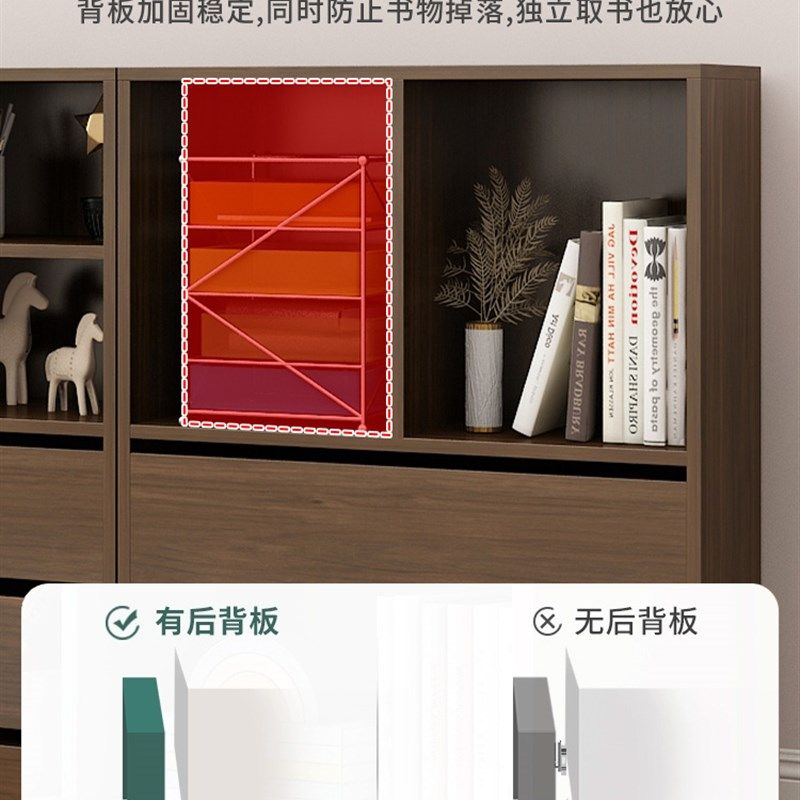 书架置物架落地书柜全实木自由组合格子矮柜储物柜客厅展示收纳柜