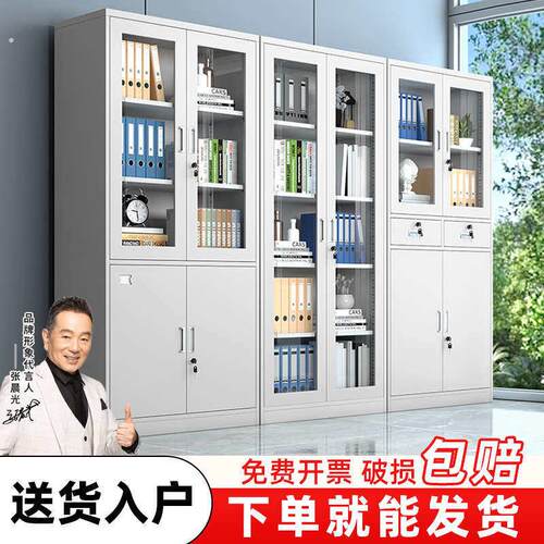 钢制办公室文件柜铁皮柜资料柜档案柜带锁储物柜矮柜财务凭证柜子