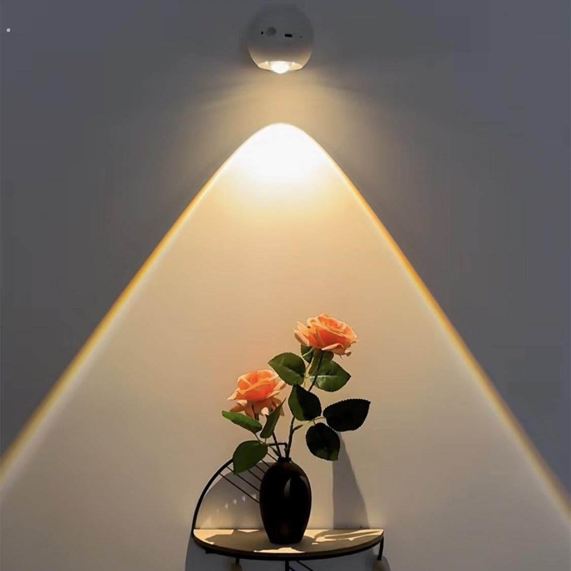 氛围感卧室壁灯磁吸人体感应高级背景墙装饰创意落日小夜灯可遥控