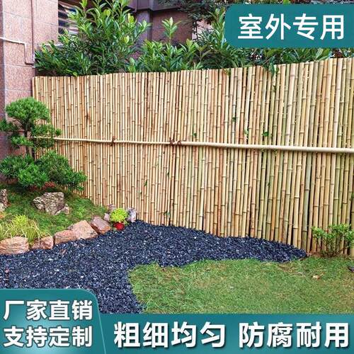 竹篱笆栅栏围栏碳化竹竹子墙遮丑防腐竹造景庭院竹杆围墙阳台护栏