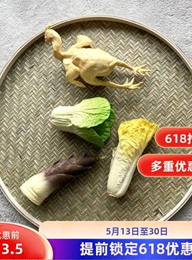 优先竹编簸箕晾晒东西竹制品圆形手工编绘画竹筐竹白竹匾传统农村