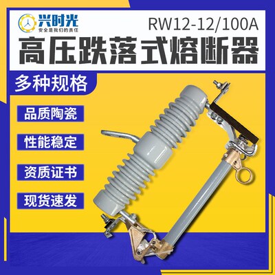 RW12-12/100A户外高压跌落式熔断器10KV陶瓷式200A令克保险丝厂家
