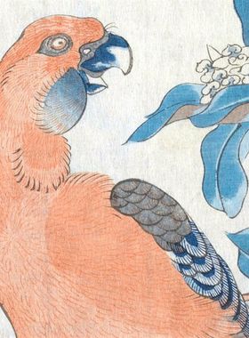 日式挂画嵩岳堂兰花鹰酒店宾馆有框装饰画客厅油画布