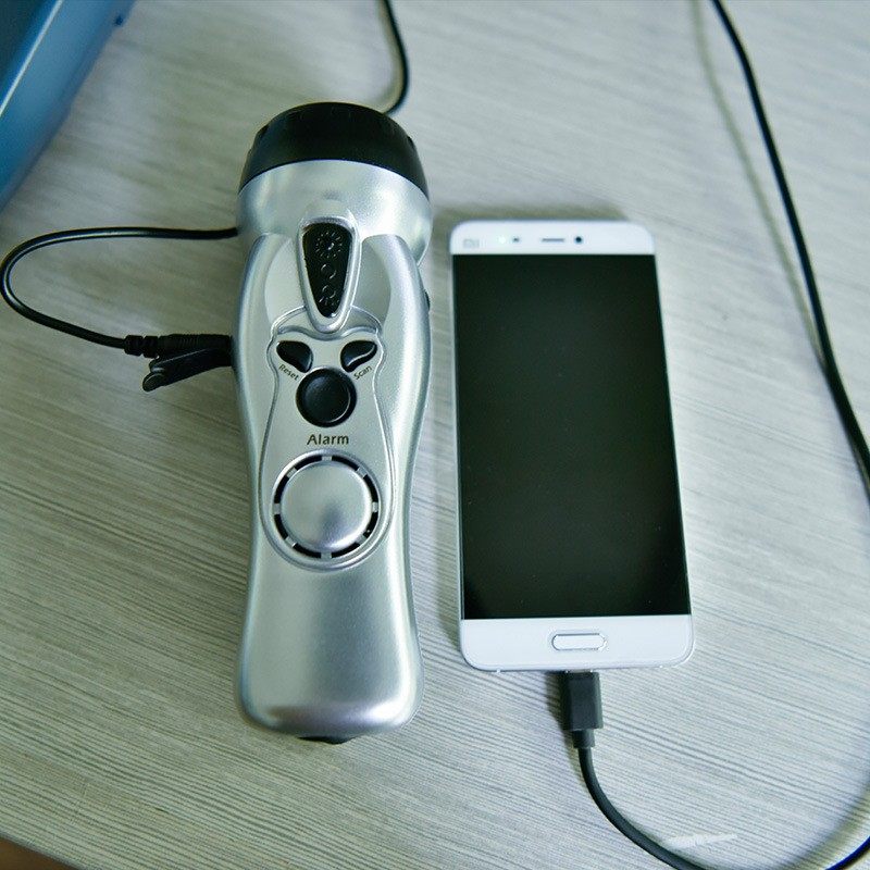 硕而博手摇自发电收音机手电筒手机应急充电抗震救灾报警器SB3030