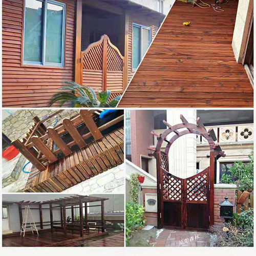 户外防腐木庭院阳台花架材料火烧板木板实木板条木长条碳化木板材