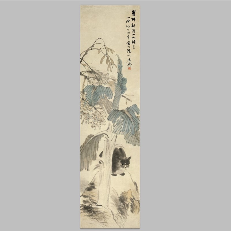 清 任伯年 四条屏国画办公客厅装饰画芯高清宣纸微喷打印复制