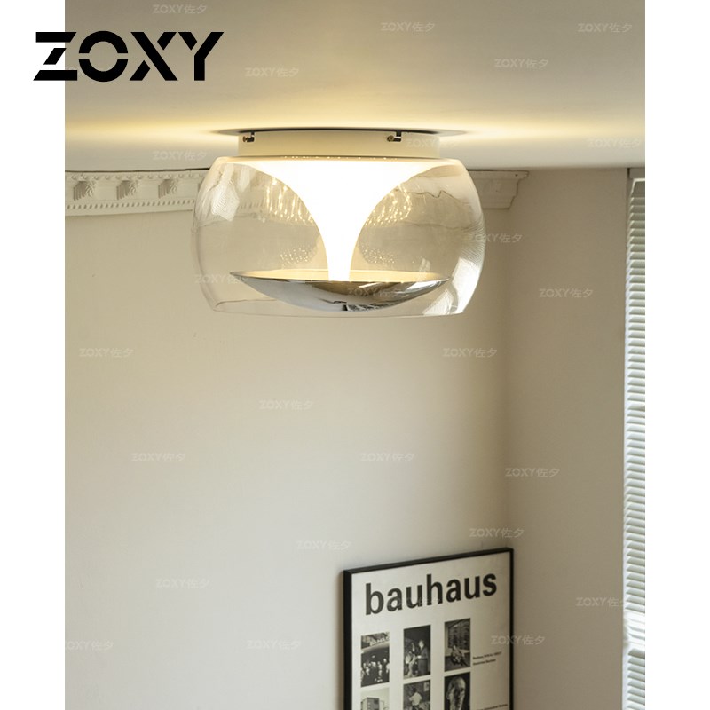 zoxy佐夕  包豪斯吸顶灯玄关小卧室次卧书房简约设计师中古玻璃灯