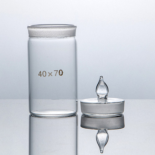 湘玻玻璃称量瓶带盖实验室称量皿扁形高型玻璃器皿称样35 60 70mm