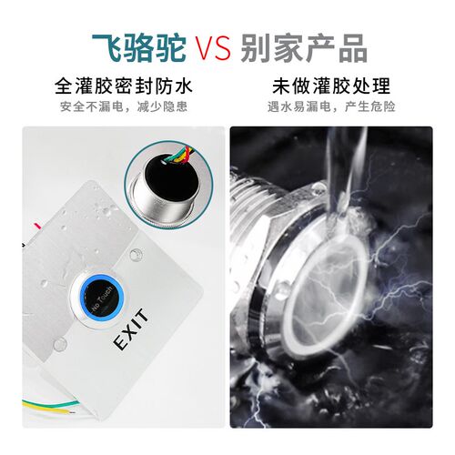防水门禁开关红外感应自动复位86型暗装不锈钢免触摸面板出门按钮