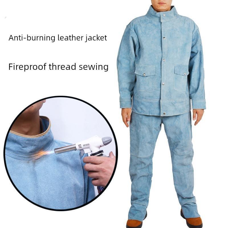 牛皮电焊防护服氩弧焊工作服焊工耐高温隔热防烫防电焊辐射皮衣