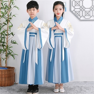 幼儿童古装汉服男童小男孩宋朝古代诗人苏轼古诗词朗诵表演出服装