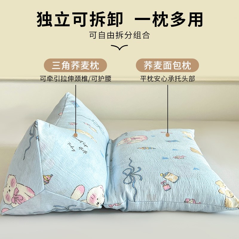 枕头荞麦护颈椎助睡眠专用成人儿童夏天凉枕芯睡觉专用组合荞麦枕