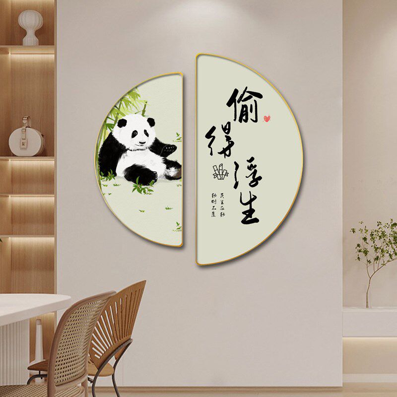 新中式三餐四季餐厅墙上装饰画厨房歺厅餐桌边柜挂画饭店禅意壁画