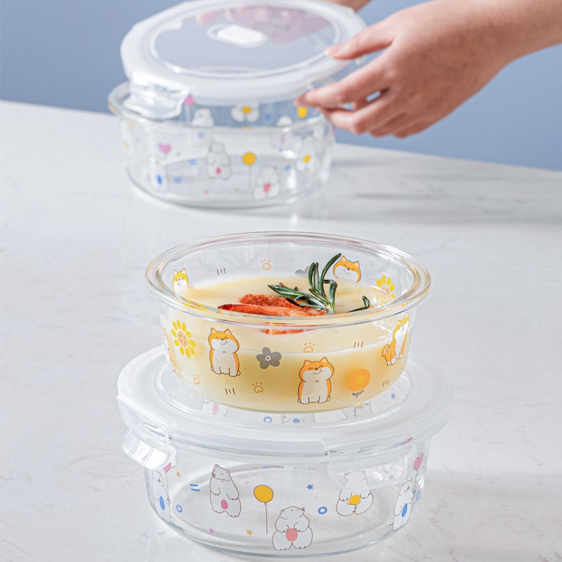 玻璃碗微波炉专用的碗带盖保鲜碗家用碗套装礼盒装餐具乔迁送礼