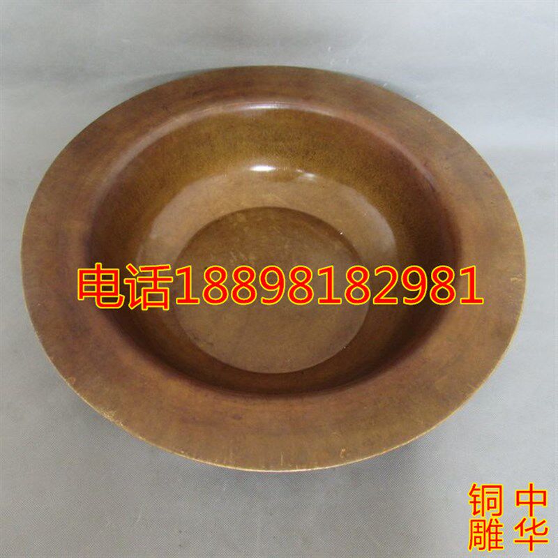 铜盆纯铜火盆仿古宽边手工老式加深大号烤火盆烧纸盆泡脚盆家用