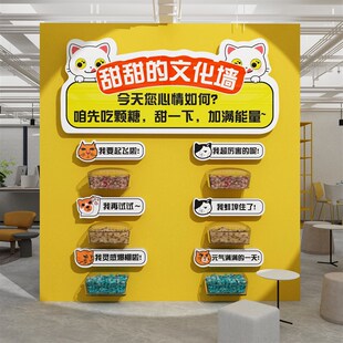 公司糖果文化墙办公室墙面装饰创意企业心情墙贴简约互动背景氛围