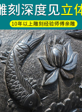 艺树人生石雕荷花鱼缸石头庭院圆形水缸养鱼花盆青石仿古超大石缸
