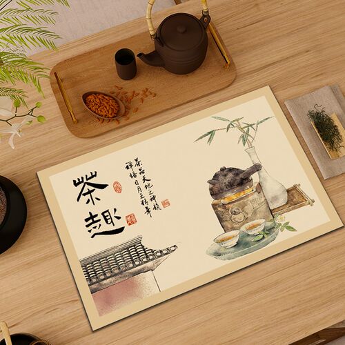 中式茶席茶垫吸水沥水垫杯垫茶杯垫茶桌茶水垫餐垫隔热垫餐桌垫