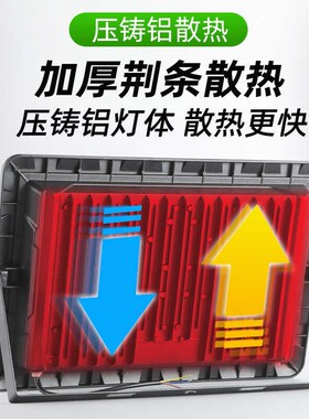 亚明led投光射灯户外防水工业车间厂房室外照明探照路灯超亮强光