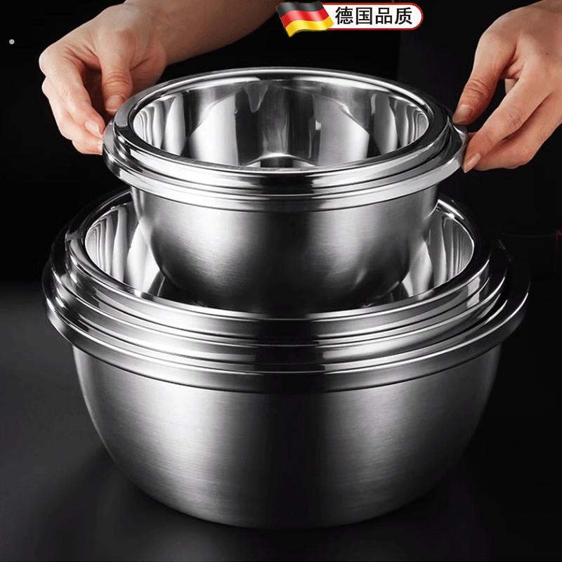 不锈钢盆洗菜盆加厚厨房加深多功能烘焙深盆汤盆商用三件五件套盆
