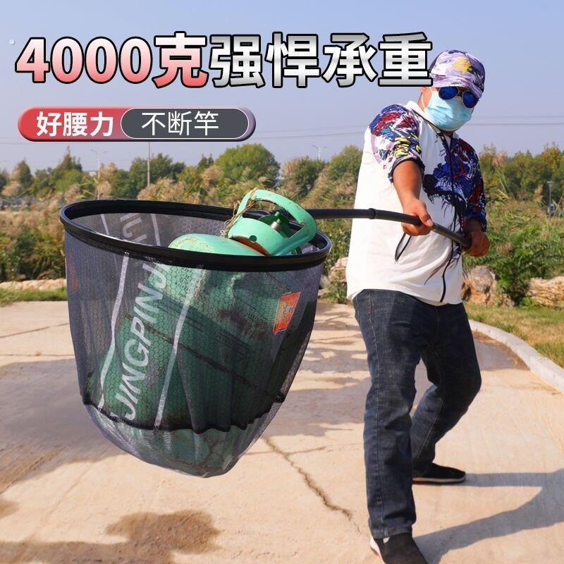 碳素抄网杆超轻超硬短节定位抄网竿米4米加粗加厚短节伸缩定位竿