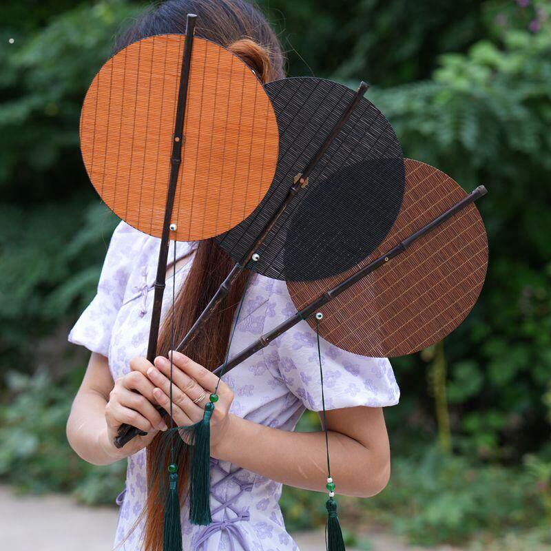 扇子古风紫竹腰扇卷扇夏天随身携带拍照折扇手工古典中式汉服旗袍