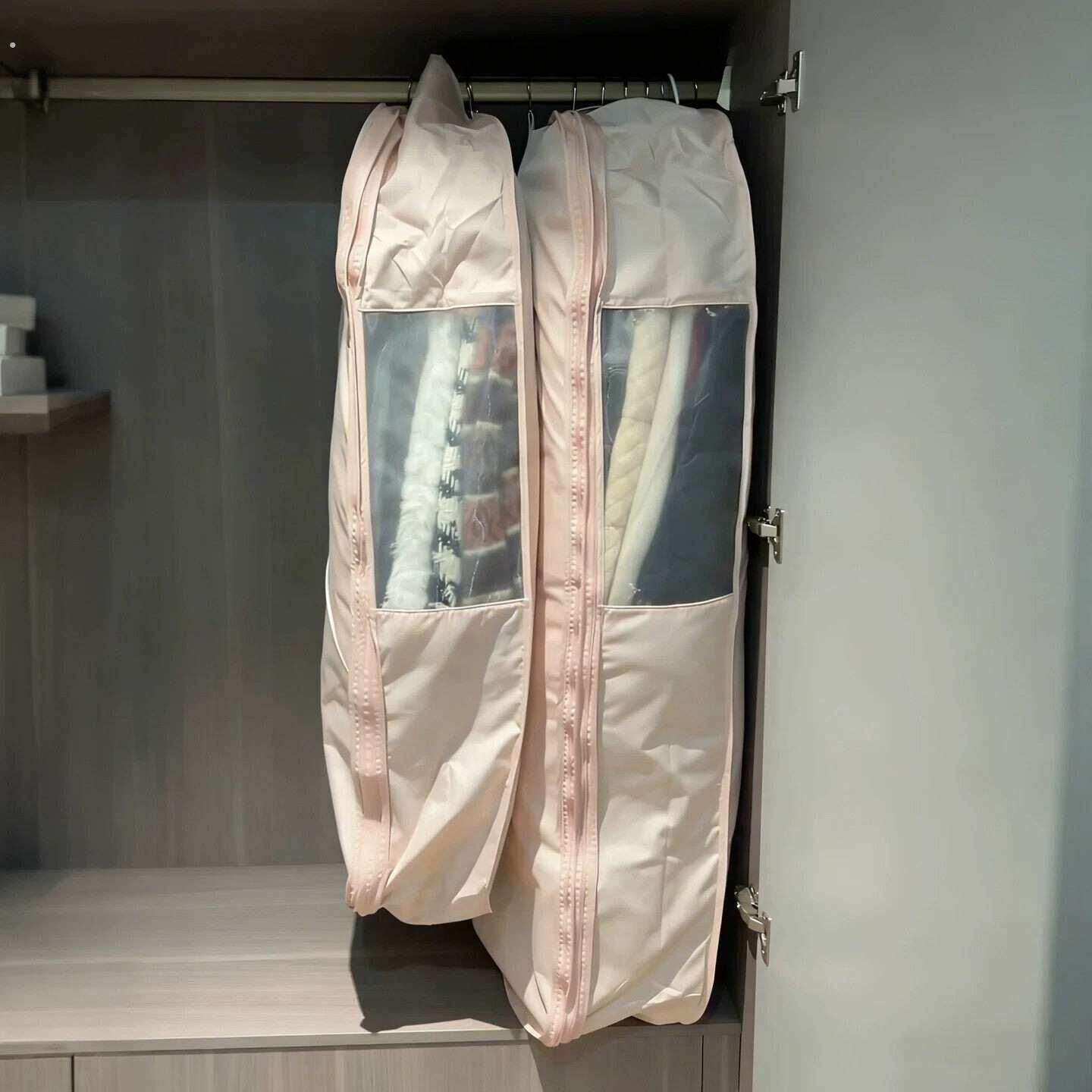 羽绒服专用收纳袋压缩防尘罩家用衣柜挂式大容量透明整理袋挂衣罩