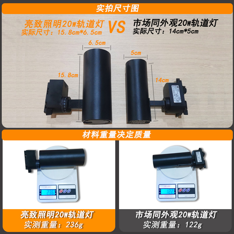 服装店轨道灯可调节超市店铺商用COB导轨灯聚光轨道式背景墙射灯