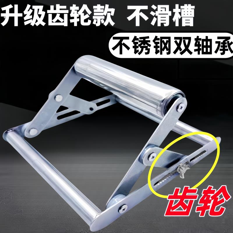 切割机托料架不锈钢加厚可调长料支撑架滚轮下料支架双轴承拖料架