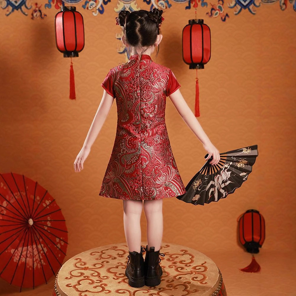 2026新款女童旗袍国潮风夏季儿童礼服中国风气质高级感唐装演出服图片
