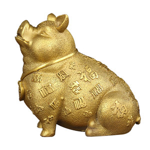 铜百福猪摆件 铜猪摆件 铜生肖猪摆件 卡通猪摆件