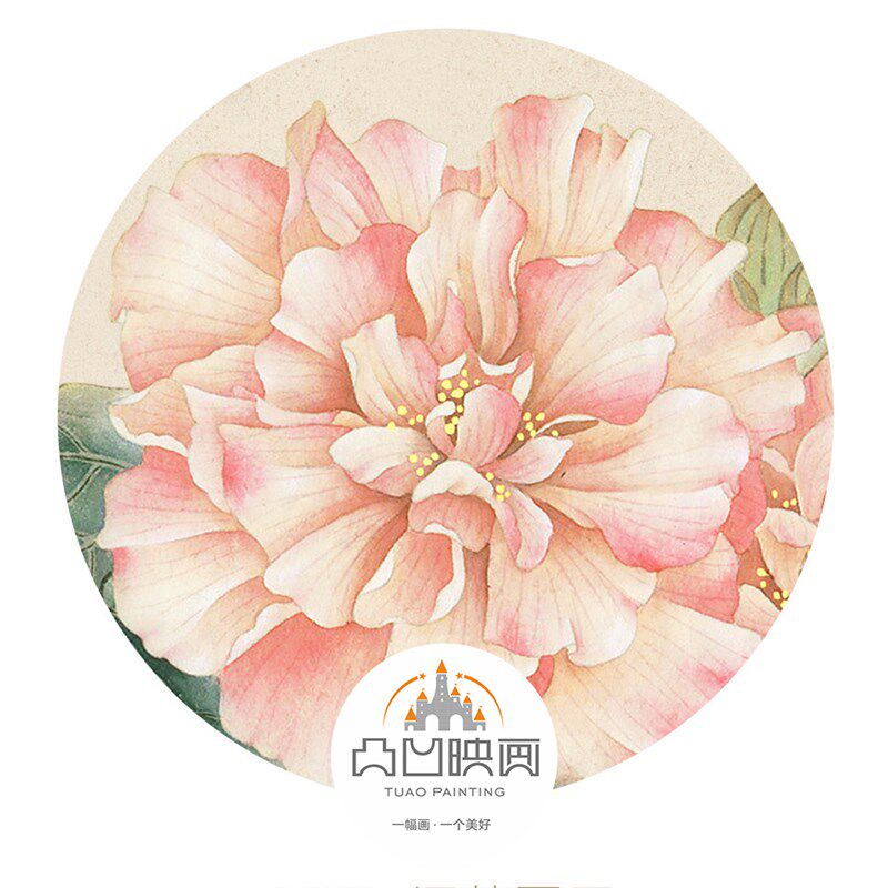 新中式工笔花鸟装饰画手绘芙蓉花客厅装饰画卧室床头背景长形挂画