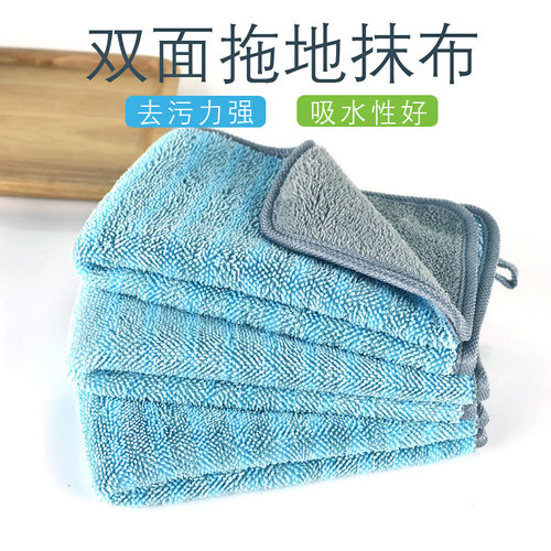 夹板拖把布拖地布懒人毛巾替换布双面加厚家用拖布平板拖头夹固式